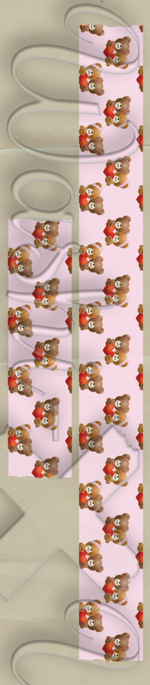 Washi-X Washi Tape Teddy bears with heart patterned washi tape