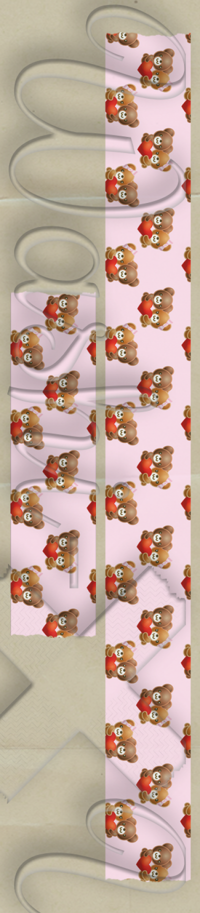 Teddy bears with heart patterned washi tape