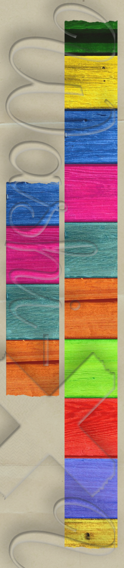 Washi-X Washi Tape Colorful wood deck patterned washi tape