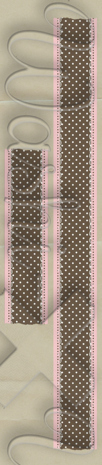 Washi-X Washi Tape Brown-pink dots with embroidery patterned washi tape
