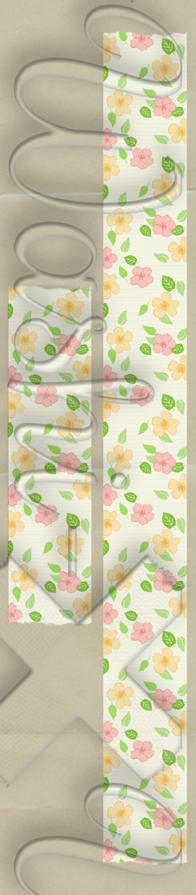 Green flowers patterned washi tape